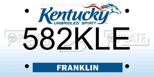 582KLE Kentucky License Plate