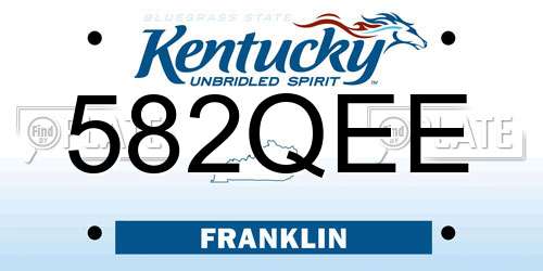 582QEE Kentucky License Plate