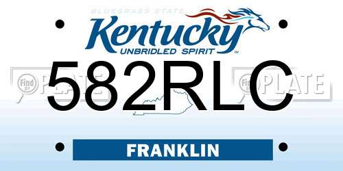 582RLC Kentucky License Plate