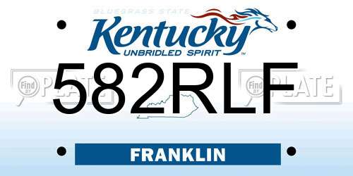 582RLF Kentucky License Plate