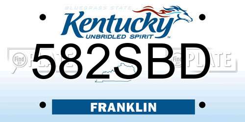 582SBD Kentucky License Plate