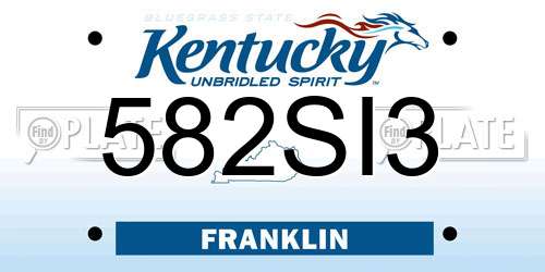 582SI3 Kentucky License Plate