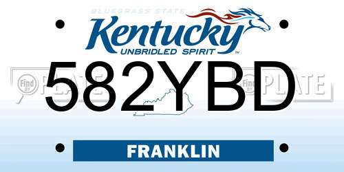 582YBD Kentucky License Plate