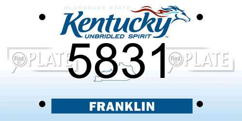 5831 Kentucky License Plate