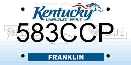 583CCP Kentucky License Plate