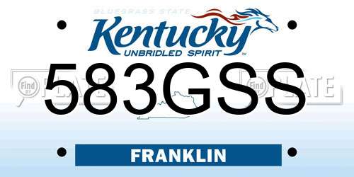 583GSS Kentucky License Plate