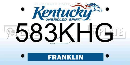 583KHG Kentucky License Plate