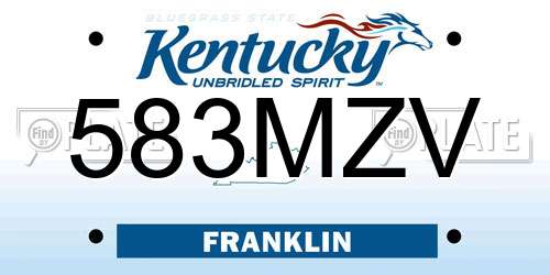 583MZV Kentucky License Plate