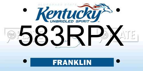 583RPX Kentucky License Plate