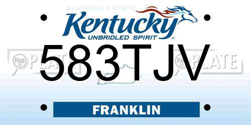583TJV Kentucky License Plate