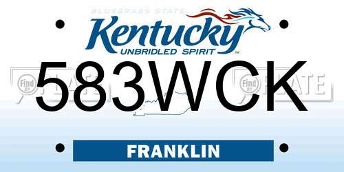 583WCK Kentucky License Plate
