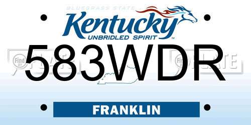 583WDR Kentucky License Plate