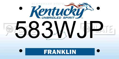 583WJP Kentucky License Plate