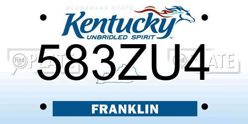583ZU4 Kentucky License Plate