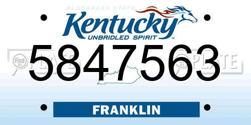 5847563 Kentucky License Plate