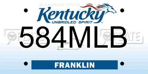 584MLB Kentucky License Plate