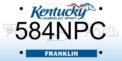584NPC Kentucky License Plate