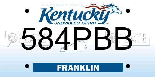 584PBB Kentucky License Plate