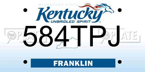 584TPJ Kentucky License Plate