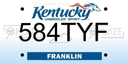 584TYF Kentucky License Plate