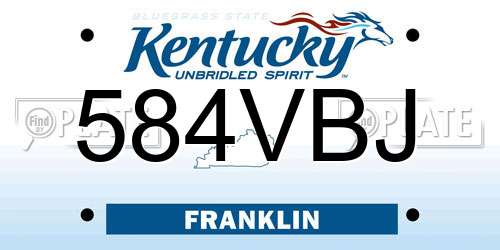 584VBJ Kentucky License Plate