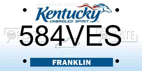 584VES Kentucky License Plate