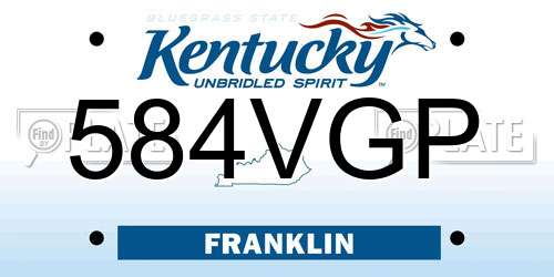 584VGP Kentucky License Plate