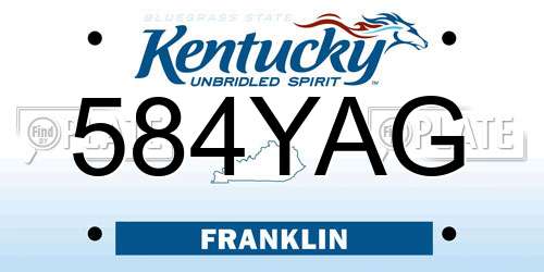584YAG Kentucky License Plate
