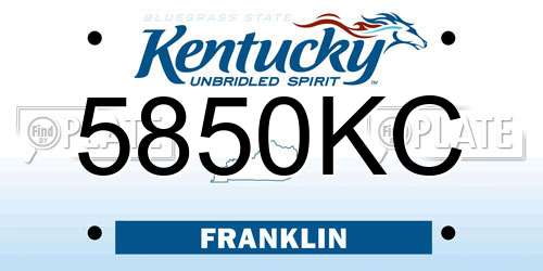 5850KC Kentucky License Plate