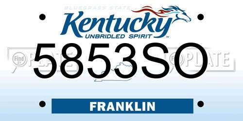 5853SO Kentucky License Plate