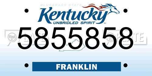 5855858 Kentucky License Plate