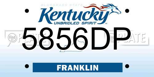 5856DP Kentucky License Plate