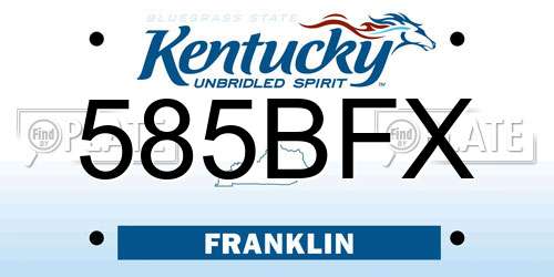585BFX Kentucky License Plate