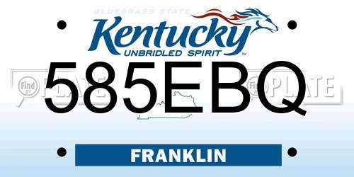 585EBQ Kentucky License Plate