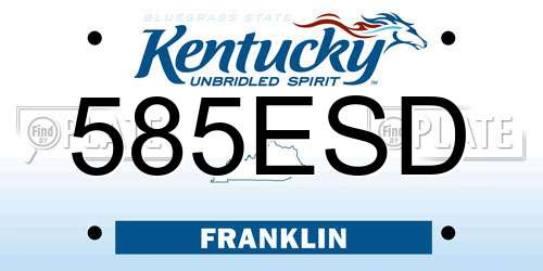 585ESD Kentucky License Plate
