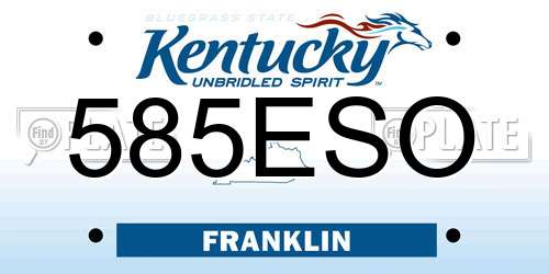585ESO Kentucky License Plate
