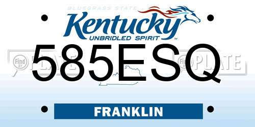 585ESQ Kentucky License Plate
