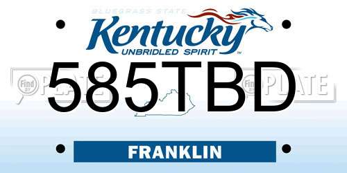 585TBD Kentucky License Plate