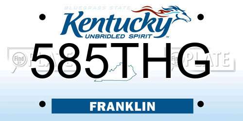 585THG Kentucky License Plate