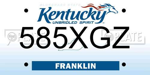 585XGZ Kentucky License Plate