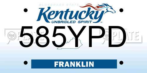 585YPD Kentucky License Plate