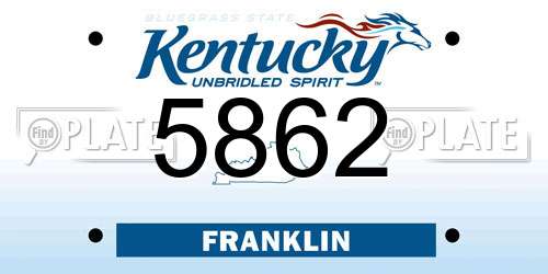 5862 Kentucky License Plate