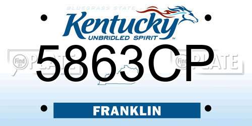 5863CP Kentucky License Plate
