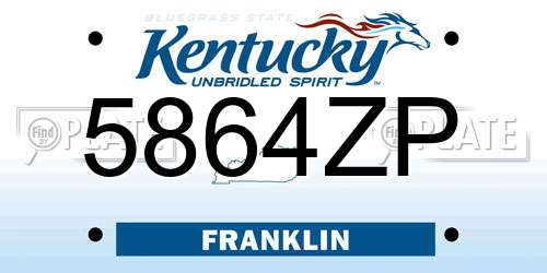 5864ZP Kentucky License Plate