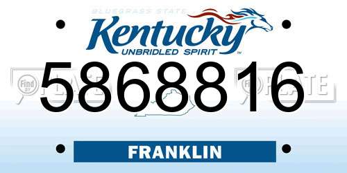 5868816 Kentucky License Plate