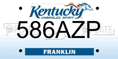 586AZP Kentucky License Plate