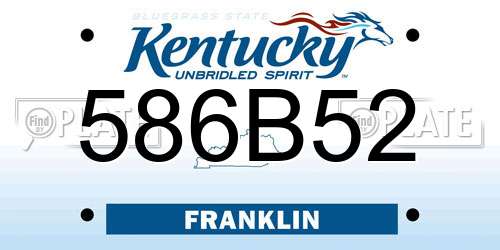 586B52 Kentucky License Plate