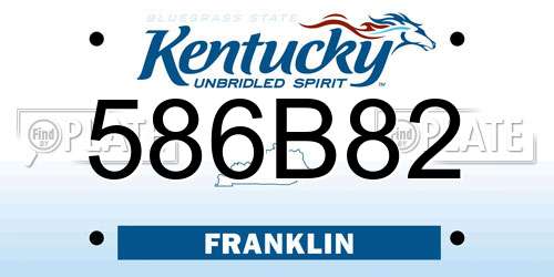 586B82 Kentucky License Plate
