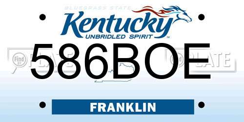 586BOE Kentucky License Plate