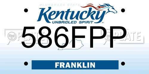 586FPP Kentucky License Plate